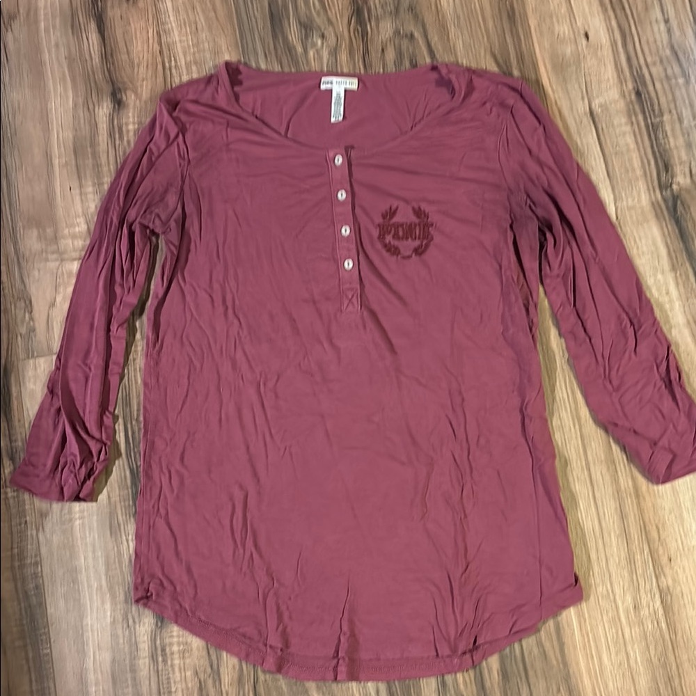 PINK Victoria's Secret Buttoned Polo Blouse Pink